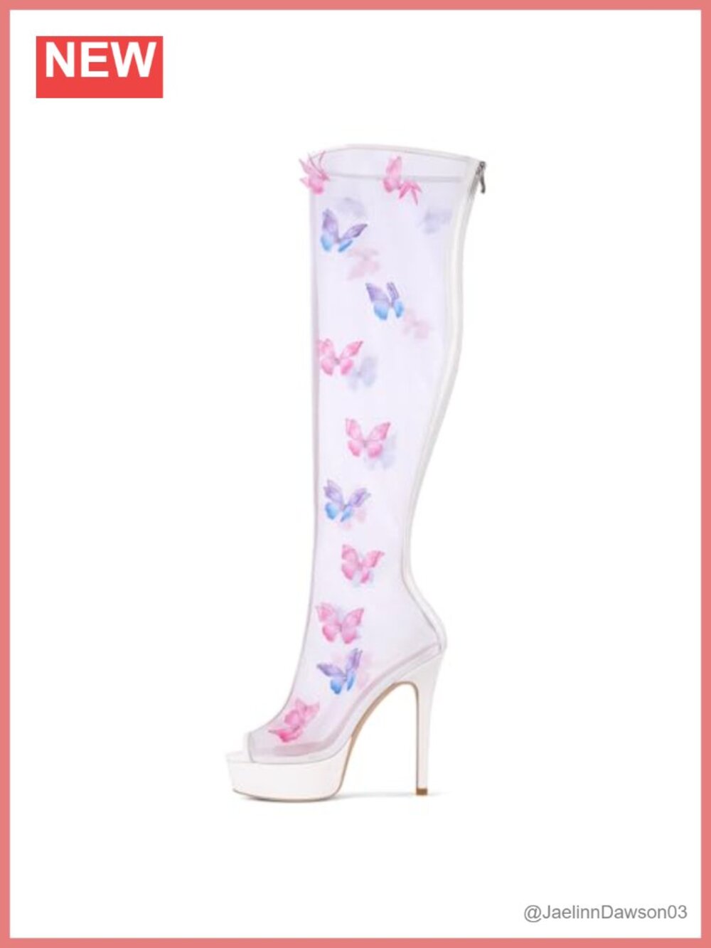 Clear Platform Peep Toe Stiletto High Heels Zip Sandals Boots